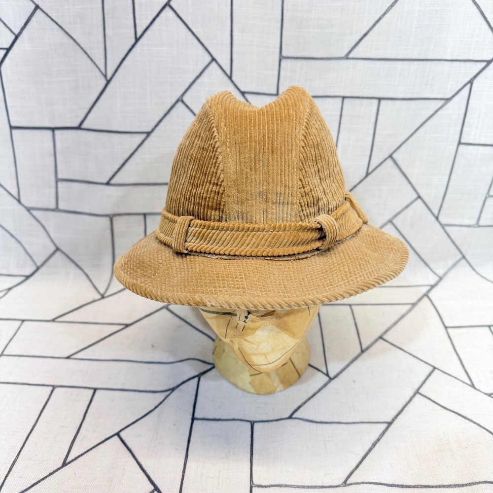 Dobbs Fifth‎ Avenue Fedora Hat 7 Tan Corduroy Vintage Norwood Woolf Brothers